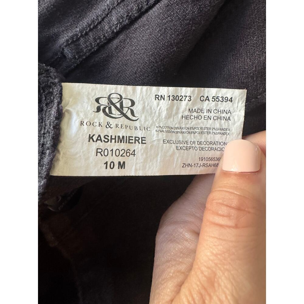 Rock & Republic Black Sequins Jeans Size 10 - Picture 2 of 8